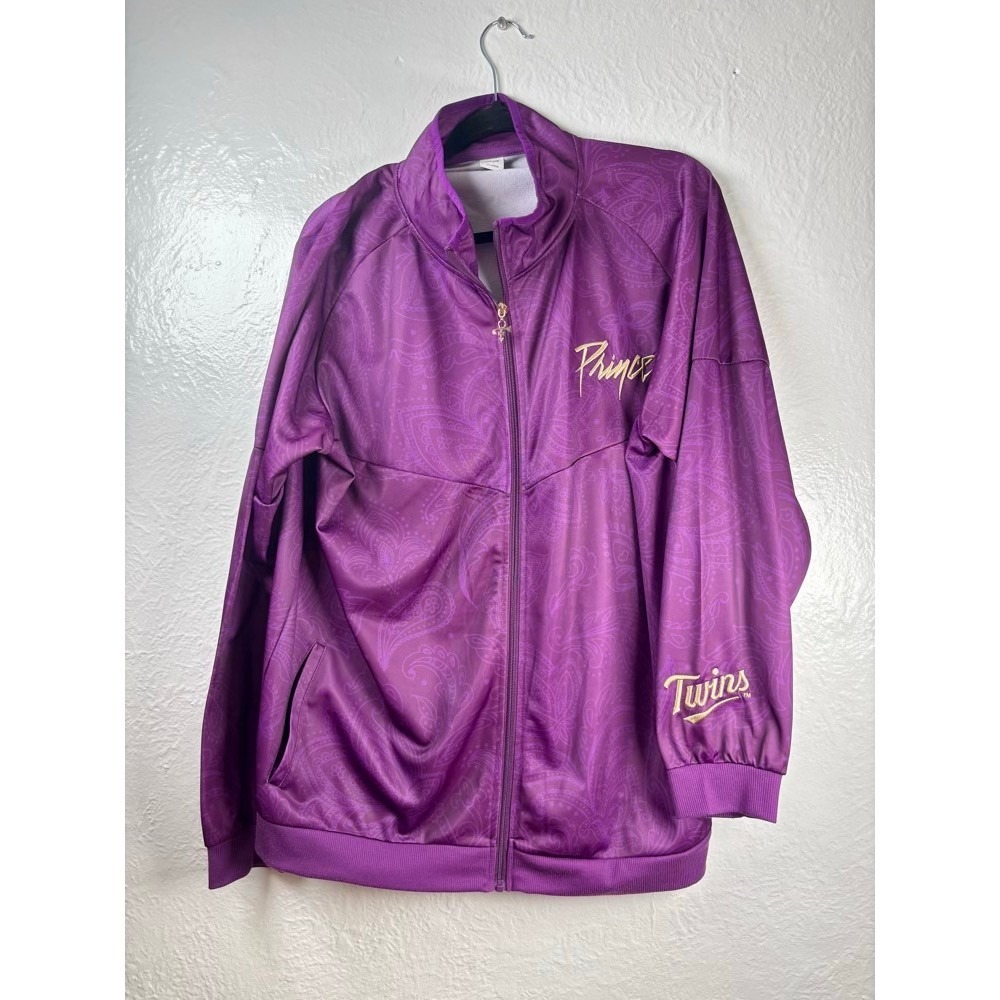 Prince Minnesota Twins Track Jacket Mens XL Purple Paisley Zip Up MLB Pop‎ Music
